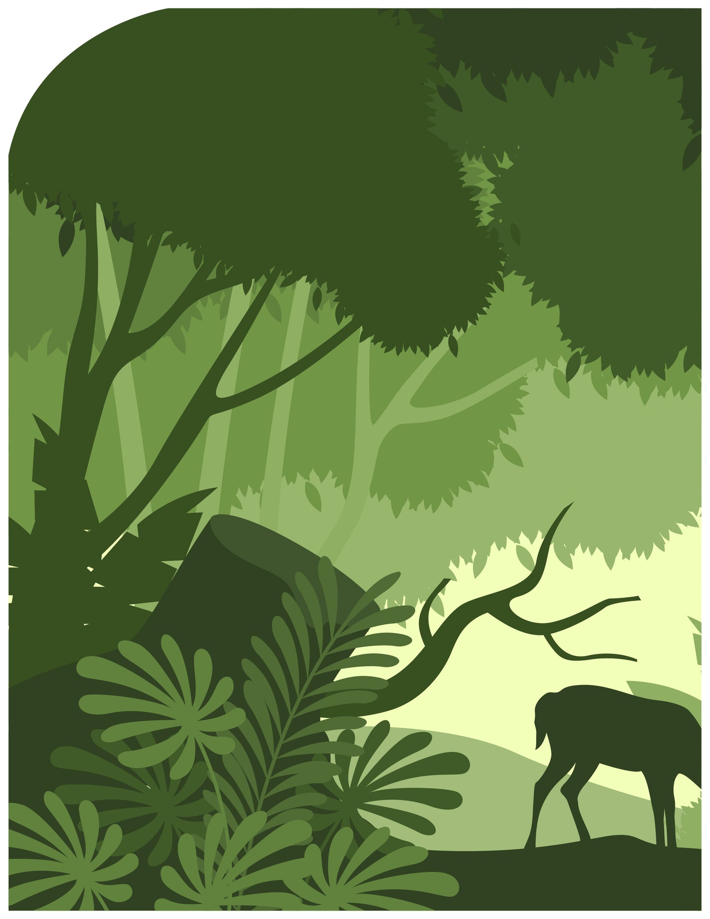 Printable Rainforest diorama pdf for a diorama science project, tree cutouts raindorest animals cutouts for shoebox science project